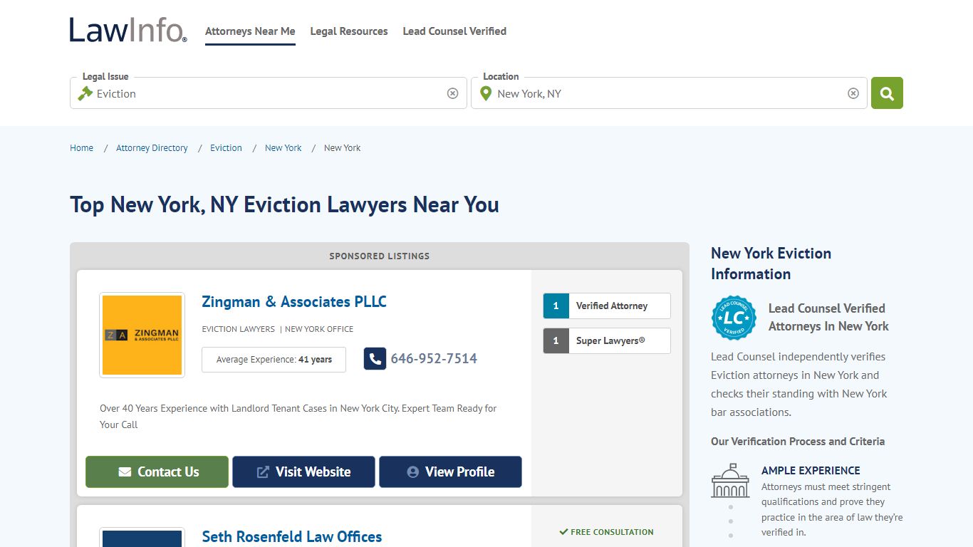 Find Top New York, NY Eviction Lawyers Near You - LawInfo